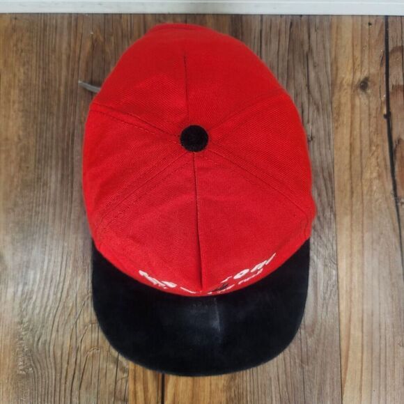 VTG Firestone Leader In The Field Strapback Hat Cap Red Black Tractors Farm USA - Picture 7 of 11